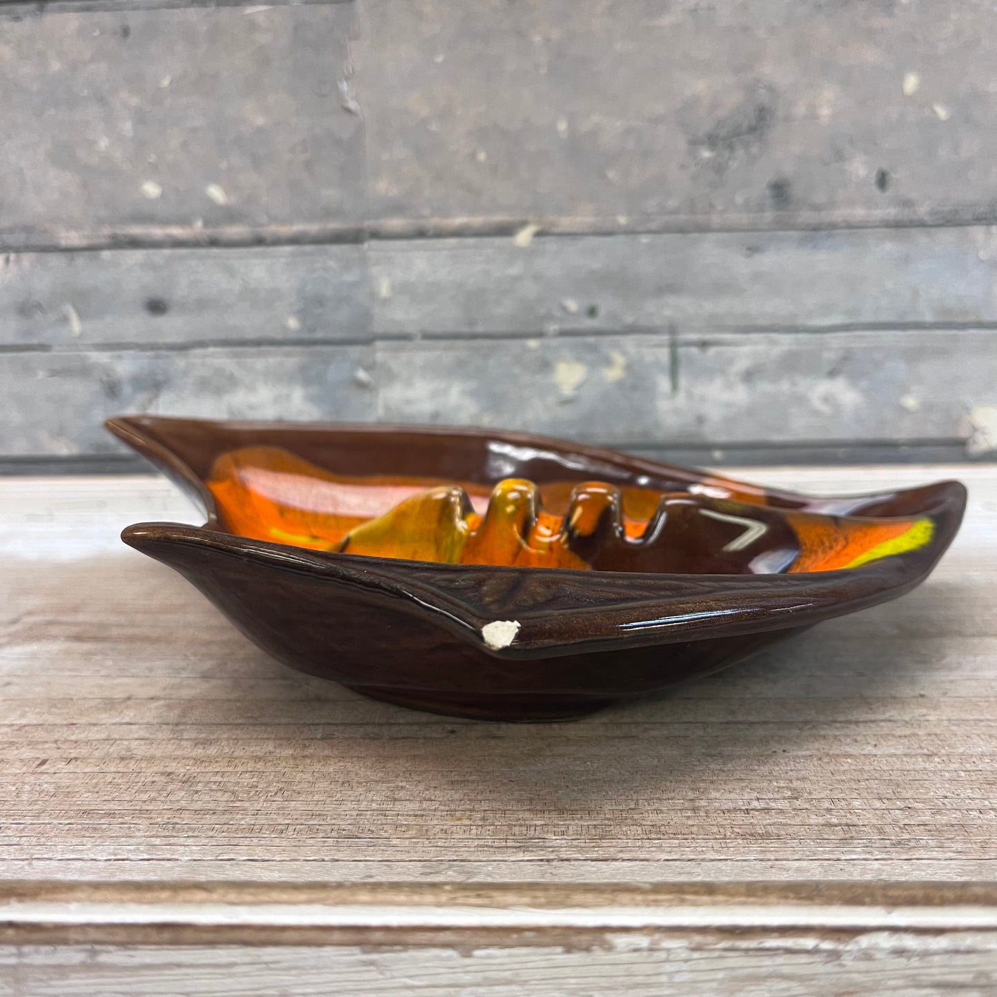 California Pottery Lava Swirl Glazed Dish, #2507, 1960s