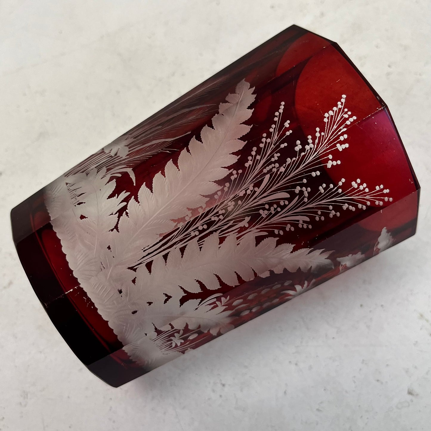 Cut to Clear Botanical Ruby Glass