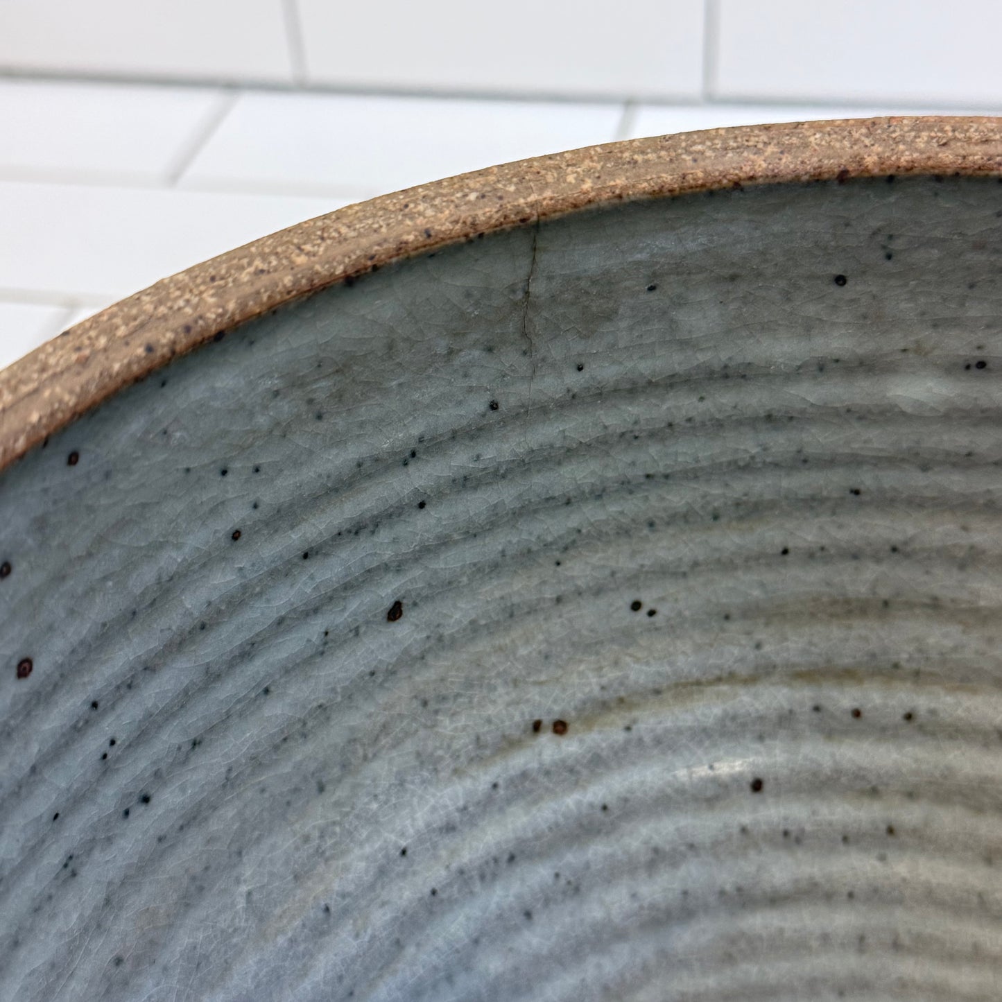 Studio Art Pottery Stoneware Planter Gray Glaze