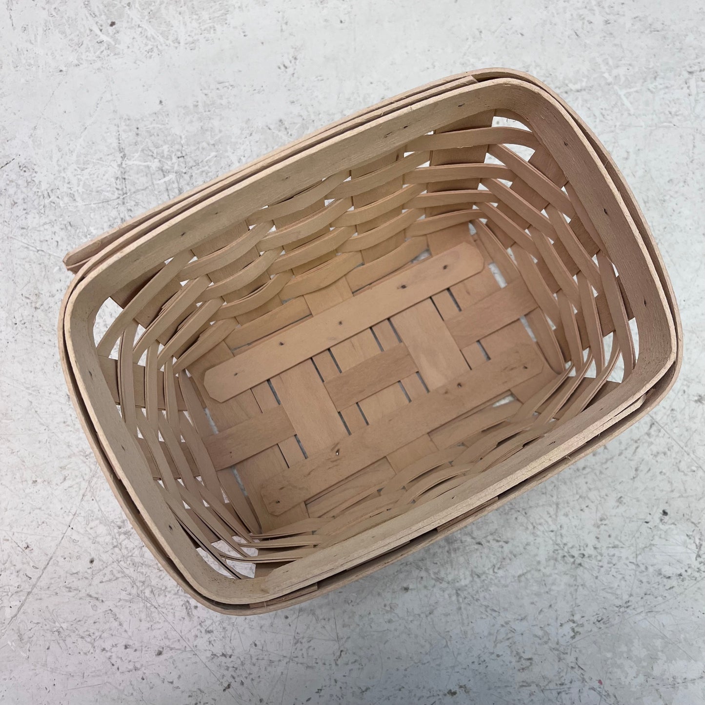 Longaberger Whitewashed Basket, Signed 2001