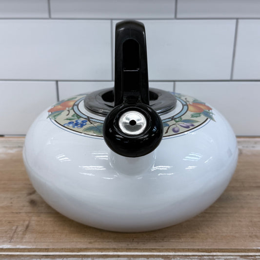 Mikasa Garden Harvest Whistling Enamel Kettle 1990s