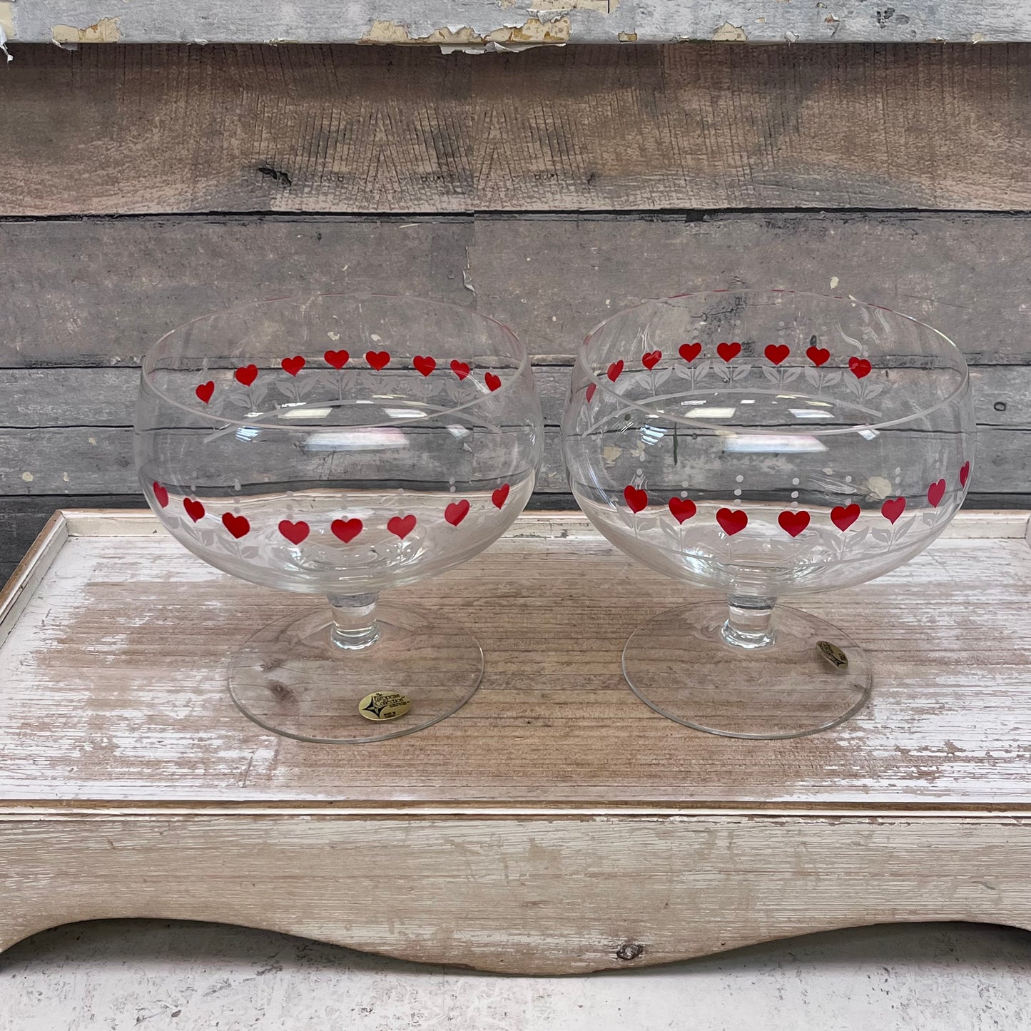 Heart Pattern Crystal Compotes, Set of 3