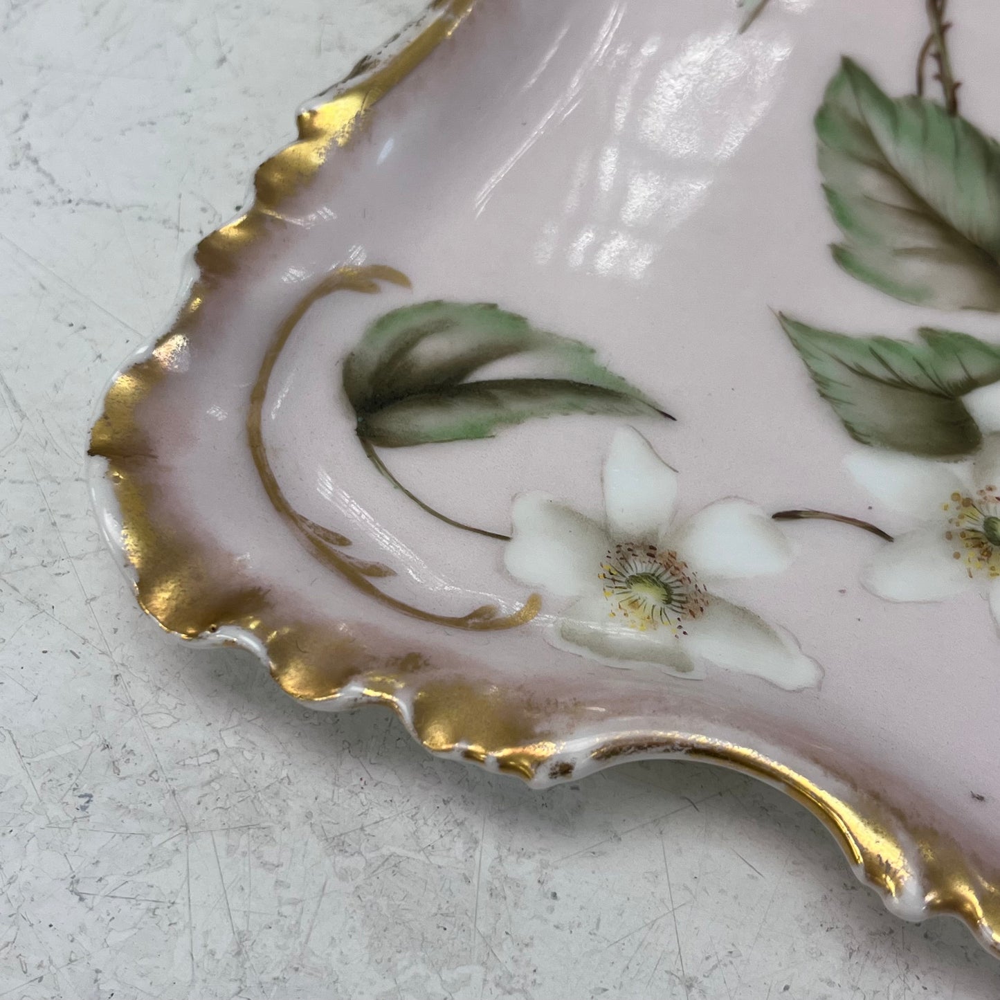 Haviland & Co. Limoges Floral Porcelain Tray, Antique
