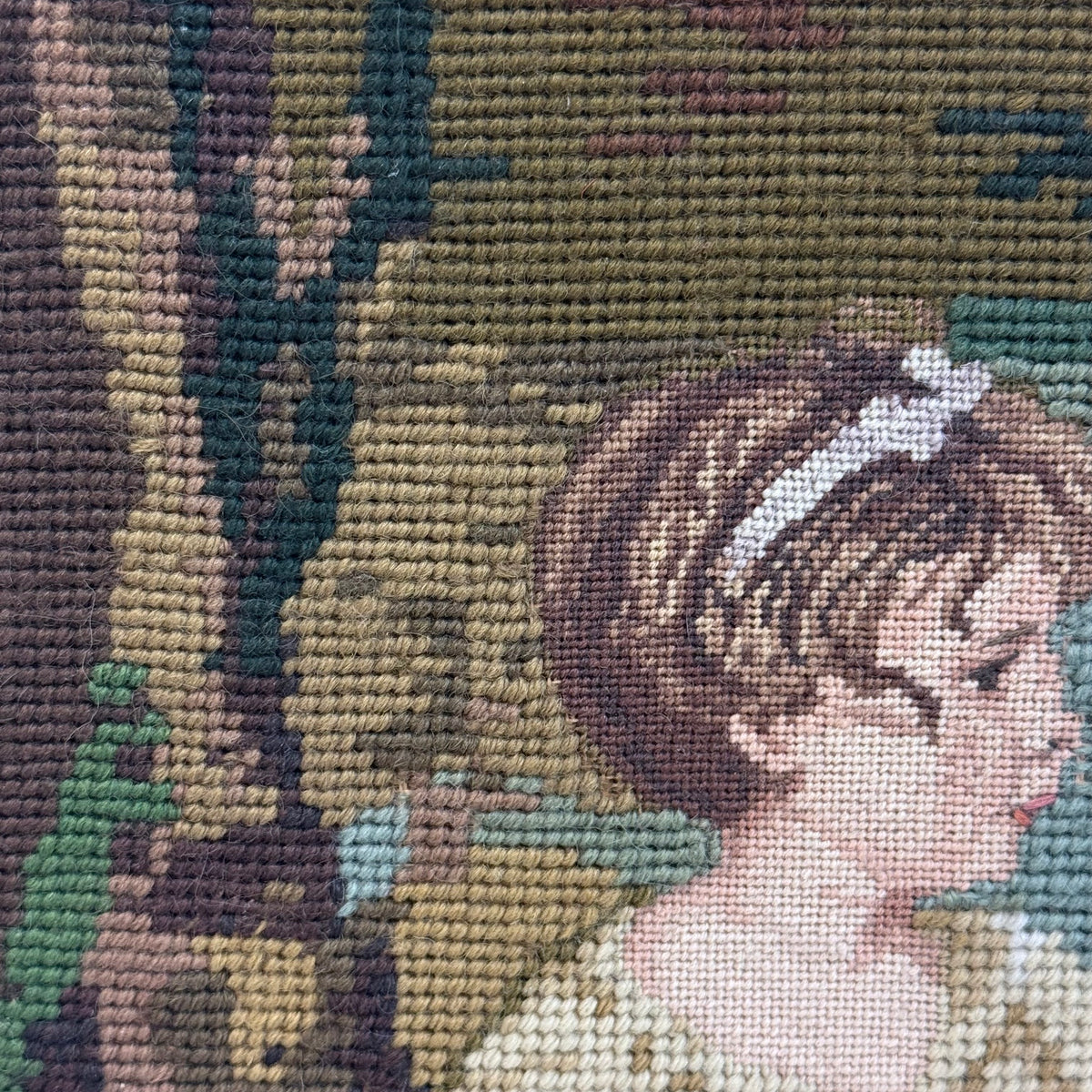 Joshua Reynolds Innocence Framed Needlepoint Portrait Art