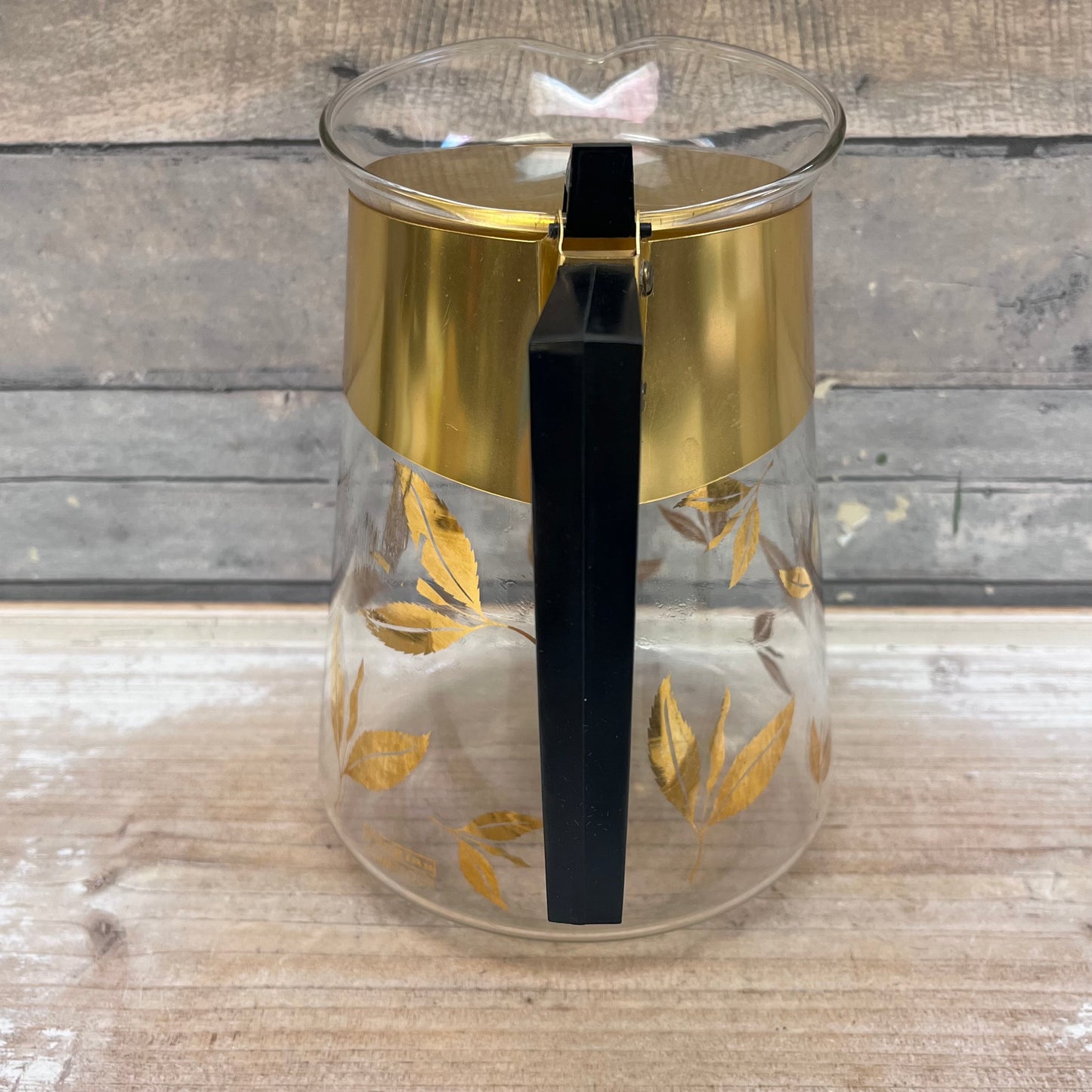 Douglas Flameproof Gold Leaves Lidded Coffee Pot with Strainer