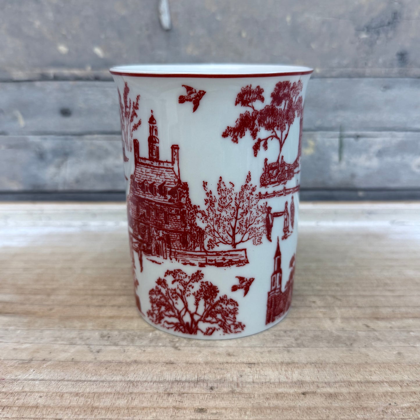 Colonial Williamsburg Townscape Toile Porcelain Mugs, Set of 6
