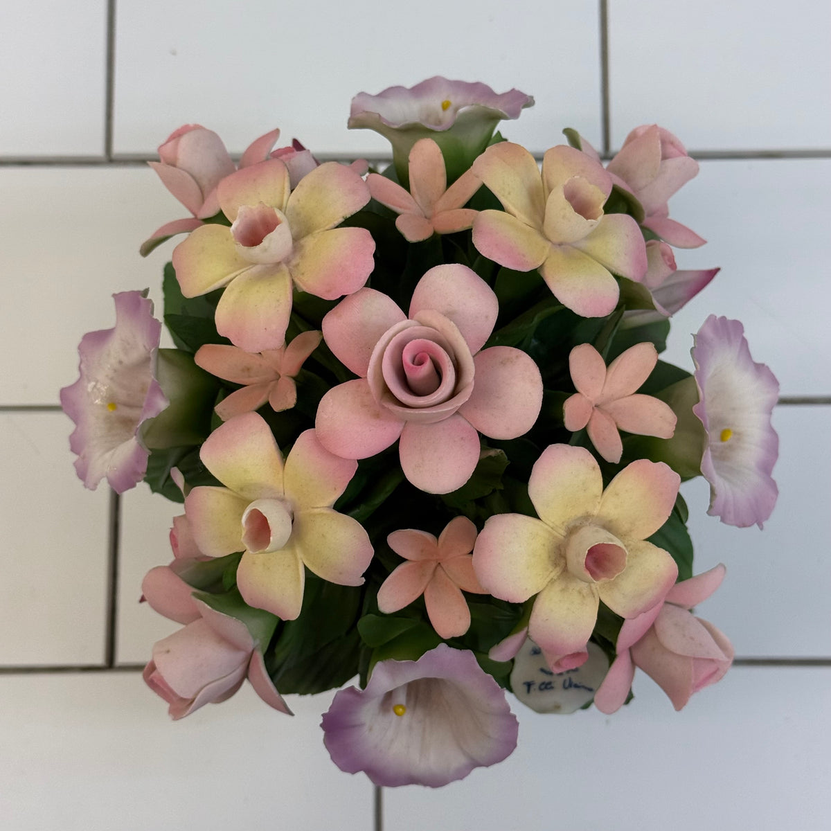 Capodimonte Italy Porcelain Floral Bouquet