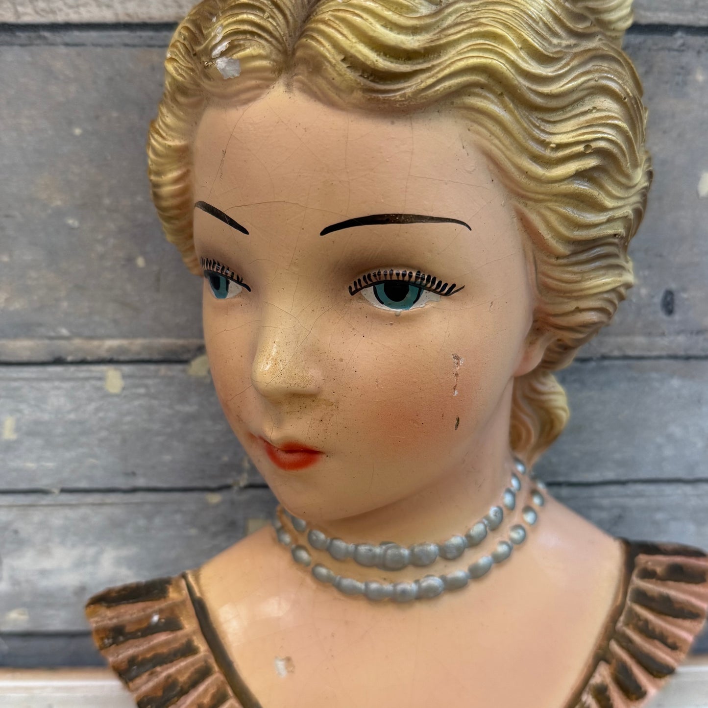 Lady Bust Chalkware, 1940s
