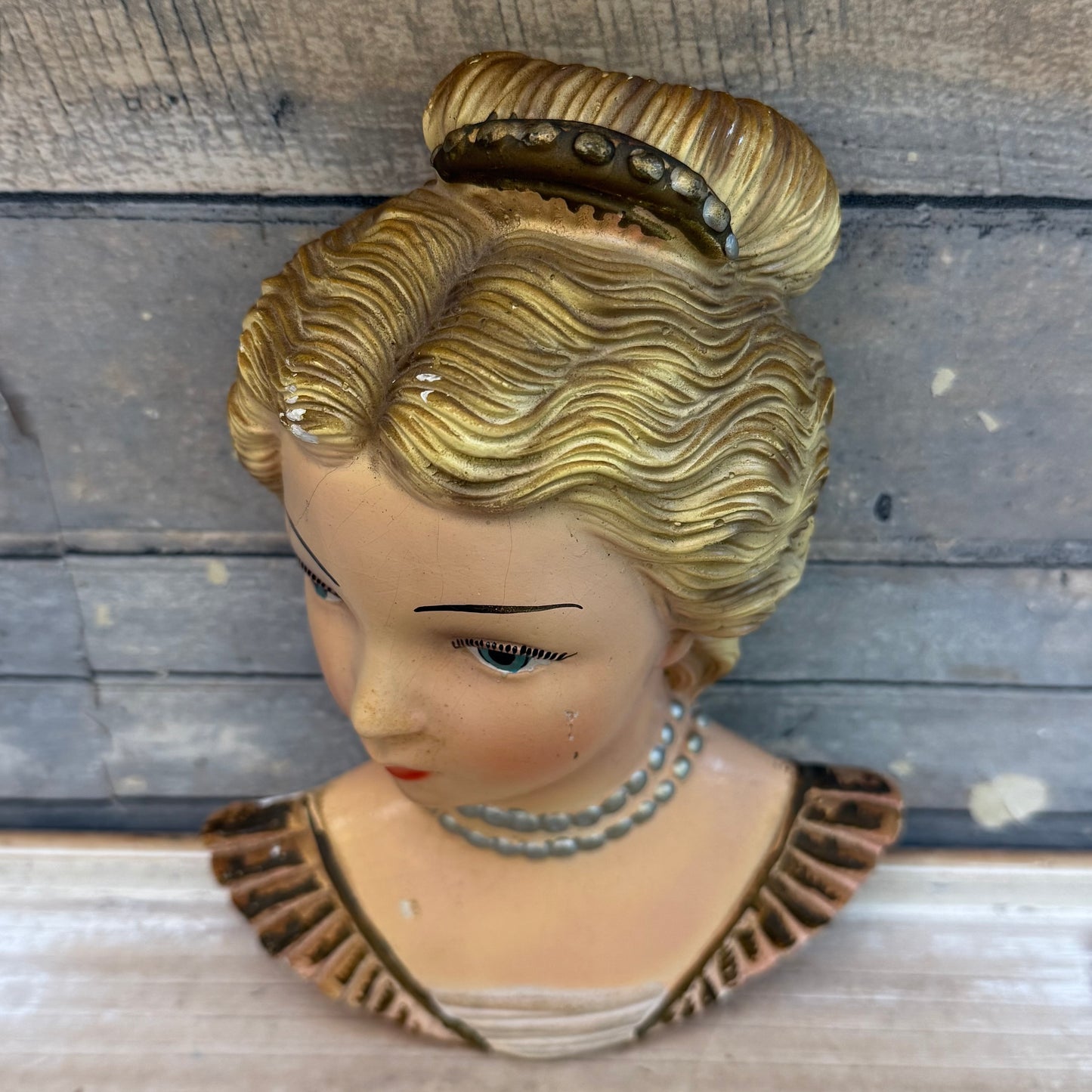 Lady Bust Chalkware, 1940s