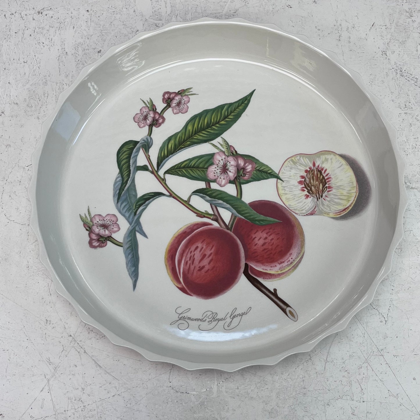 Portmeirion Pomona Peach Ceramic Quiche/Tart Dish