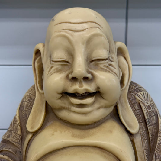 Laughing Buddha Resin Composite Statue Heavy Base