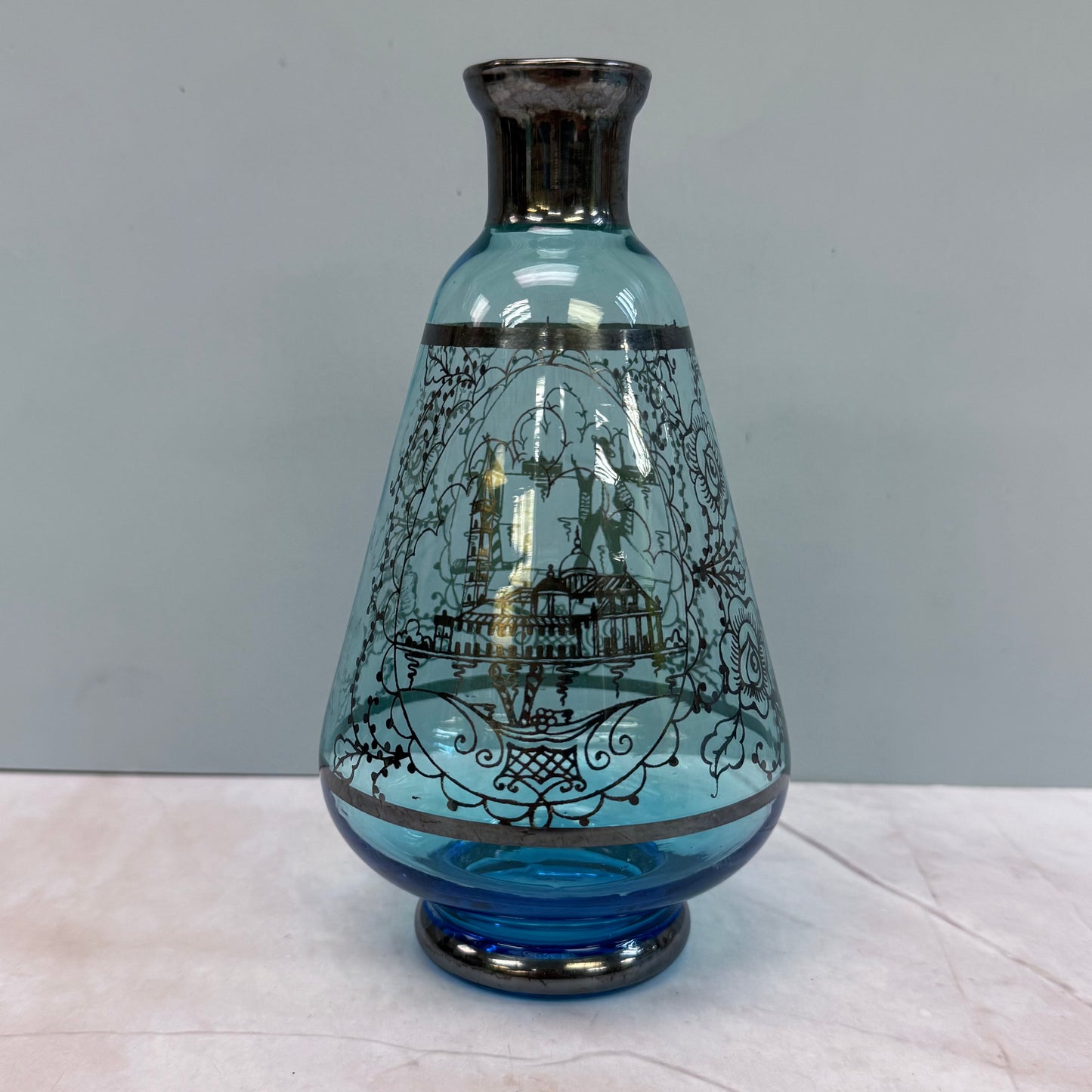 Venetian Glass Decanter & Cordial Glass, 7 Piece