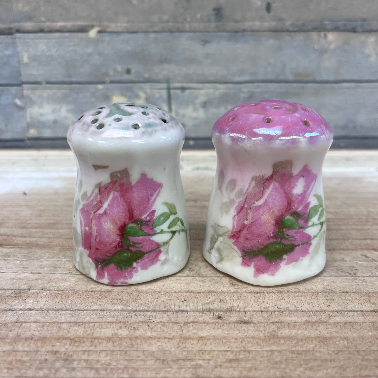 Floral Iridescent Salt & Pepper Shakers