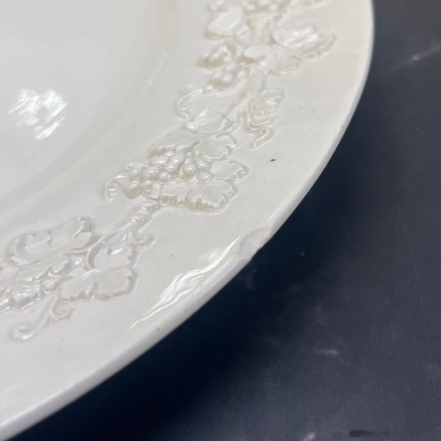 Wedgwood Embossed Grape Queensware Dinner Plates, Set of 3