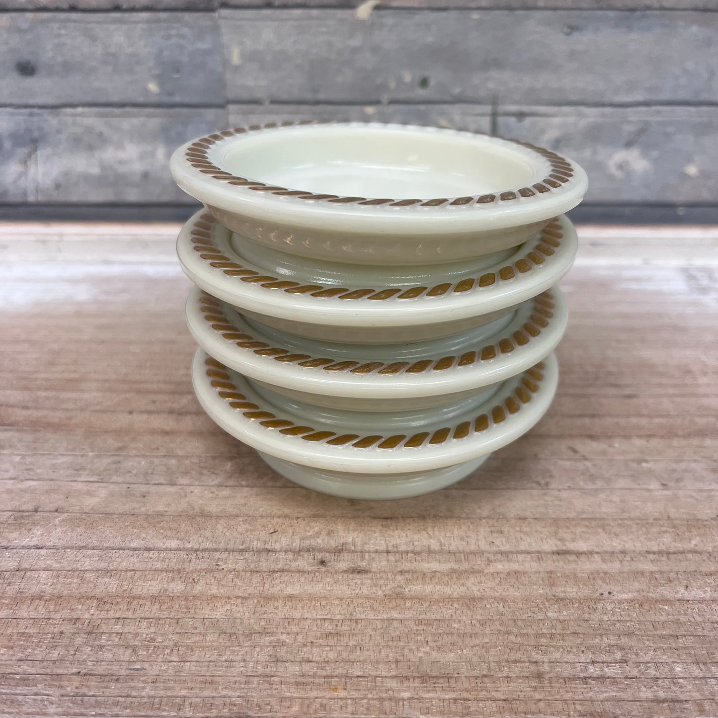 Wheatonware Cerama Opal Glass Coasters Set of 4, 1960s