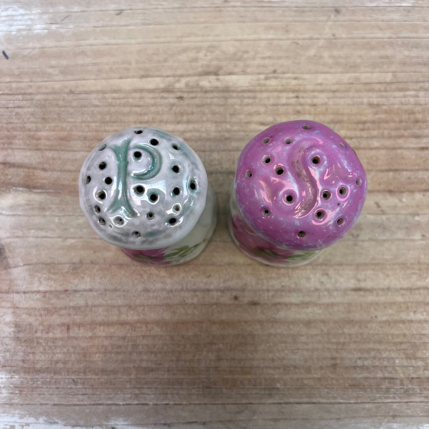 Floral Iridescent Salt & Pepper Shakers