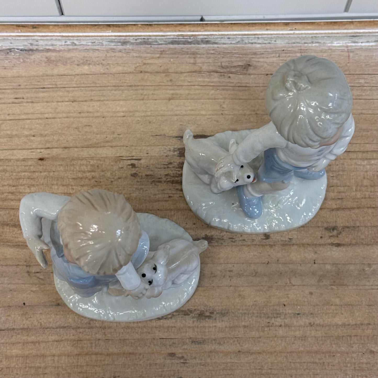 KPM Boy & Girl with Puppies Figurines Set of 2