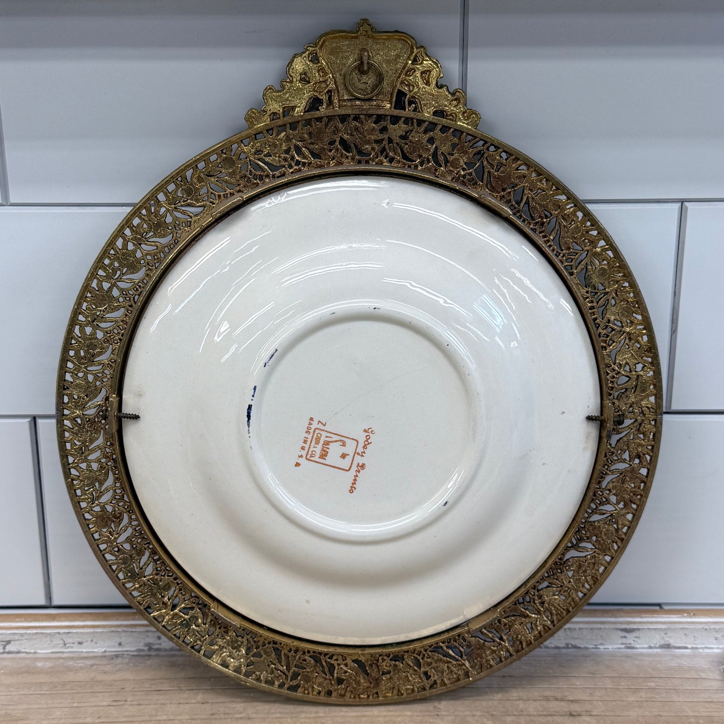 Salem China Victorian Plate Crown Wall Frame 1940s