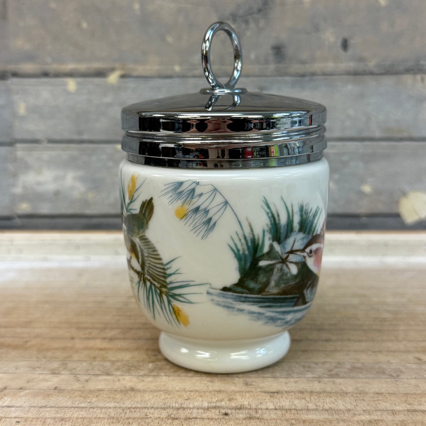 Royal Worcester Bird Pattern Porcelain Egg Coddler in Box