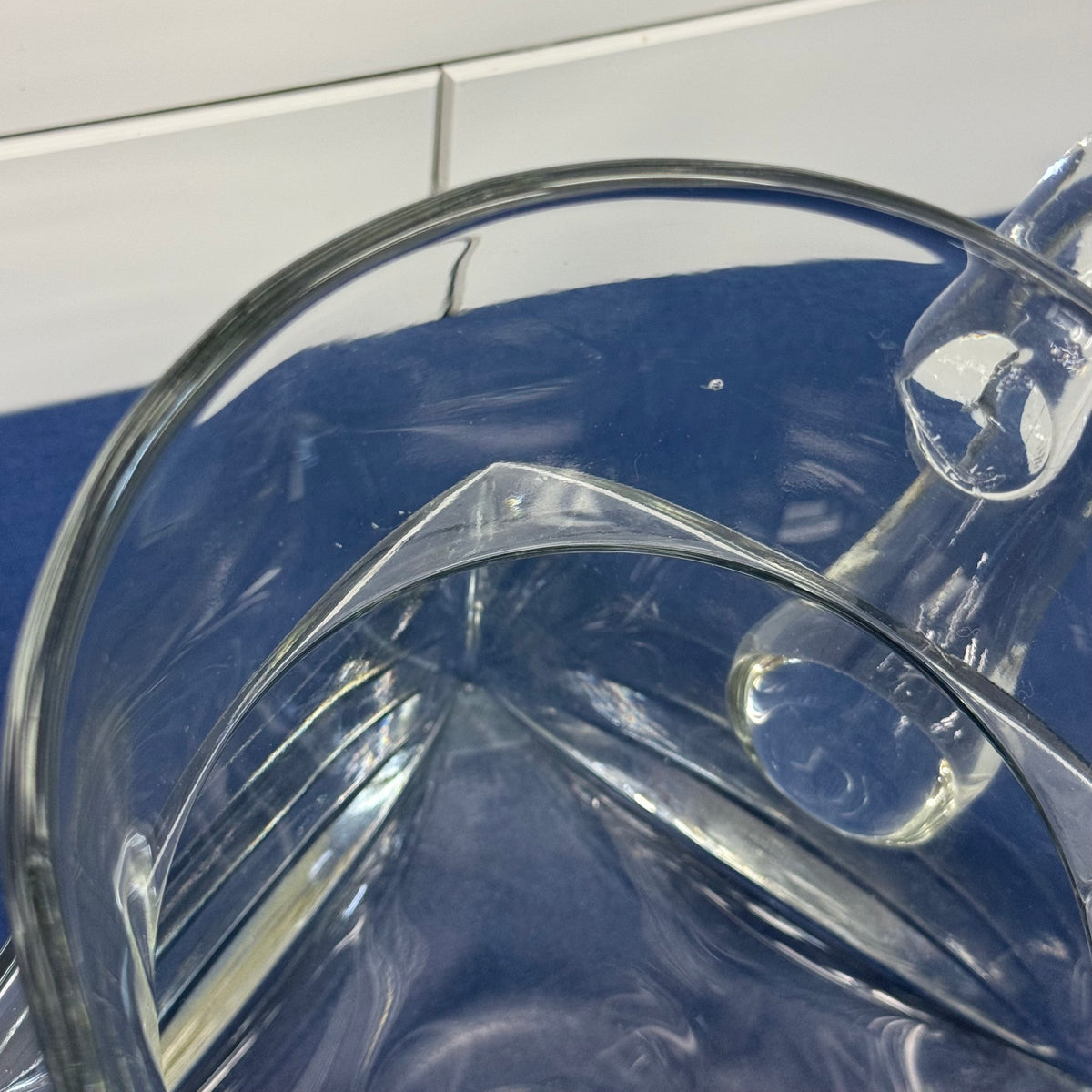Clear Glass Square Base Pitcher Geometric Water Tea Serving Jug