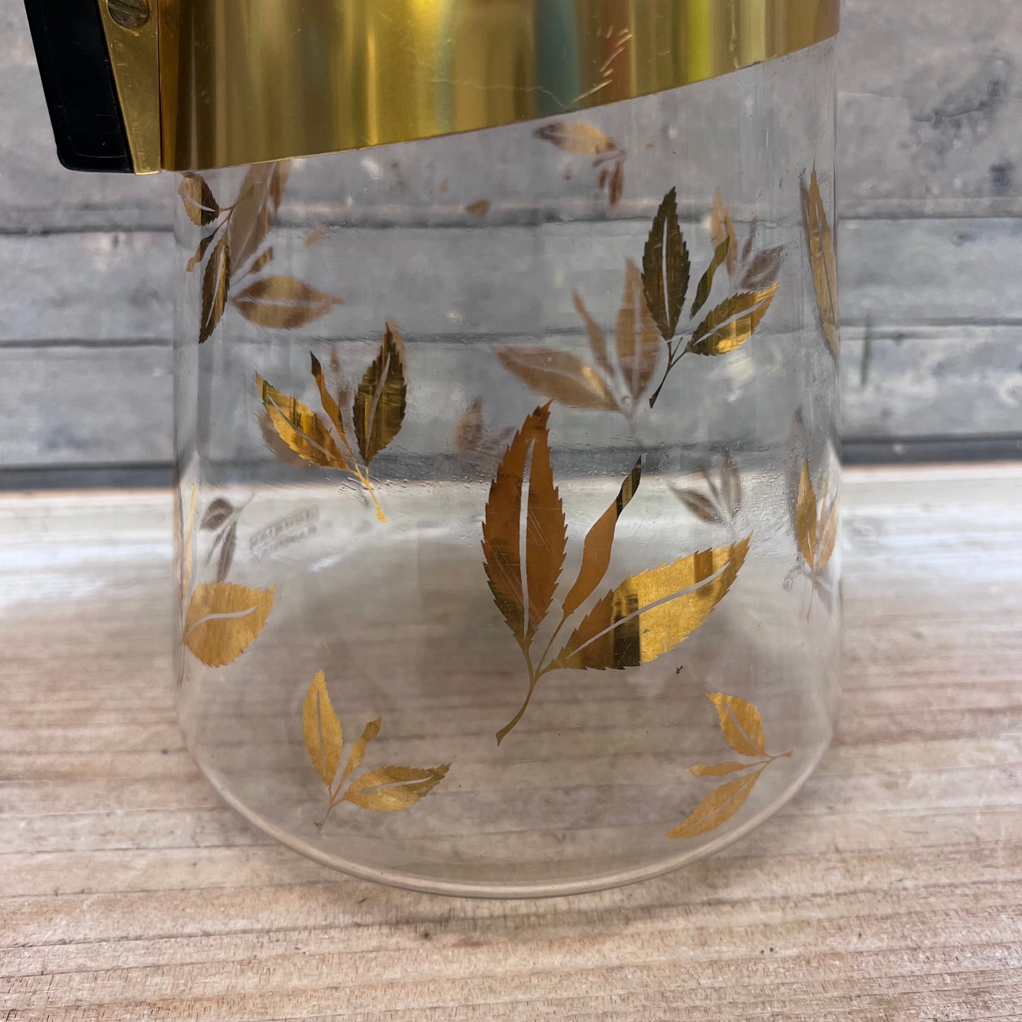 Douglas Flameproof Gold Leaves Lidded Coffee Pot with Strainer