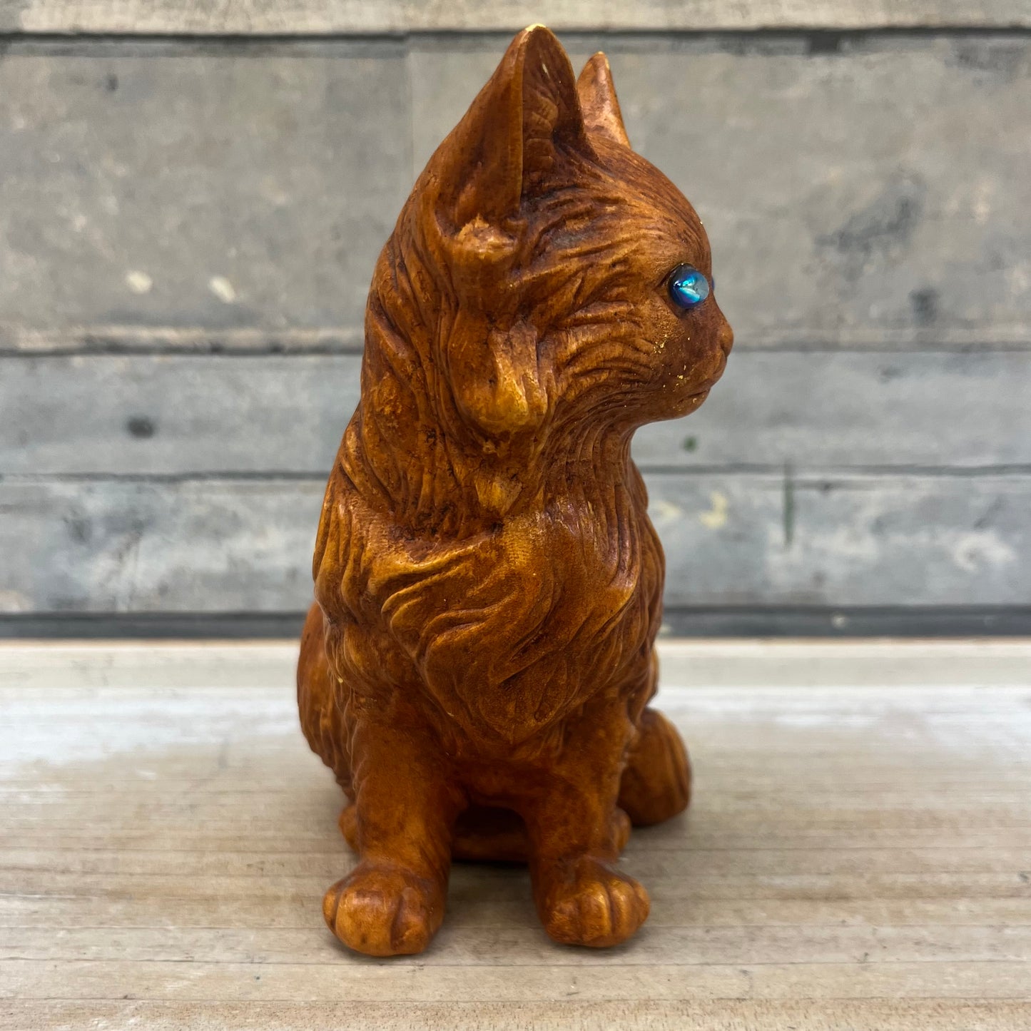Bejeweled Cat Figurine, Signed
