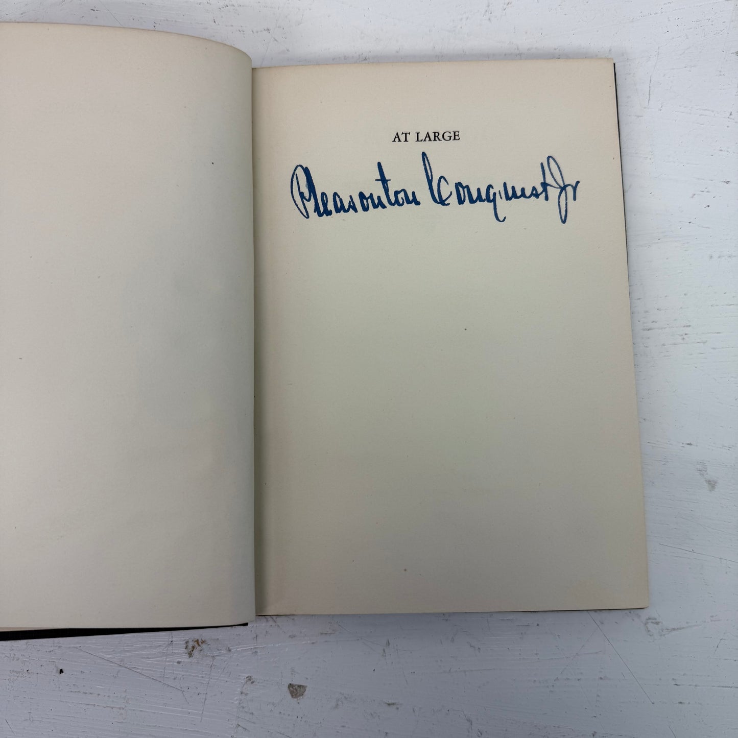 Pleasonton Conquest Jr. At Large Hardback Signed, 1933