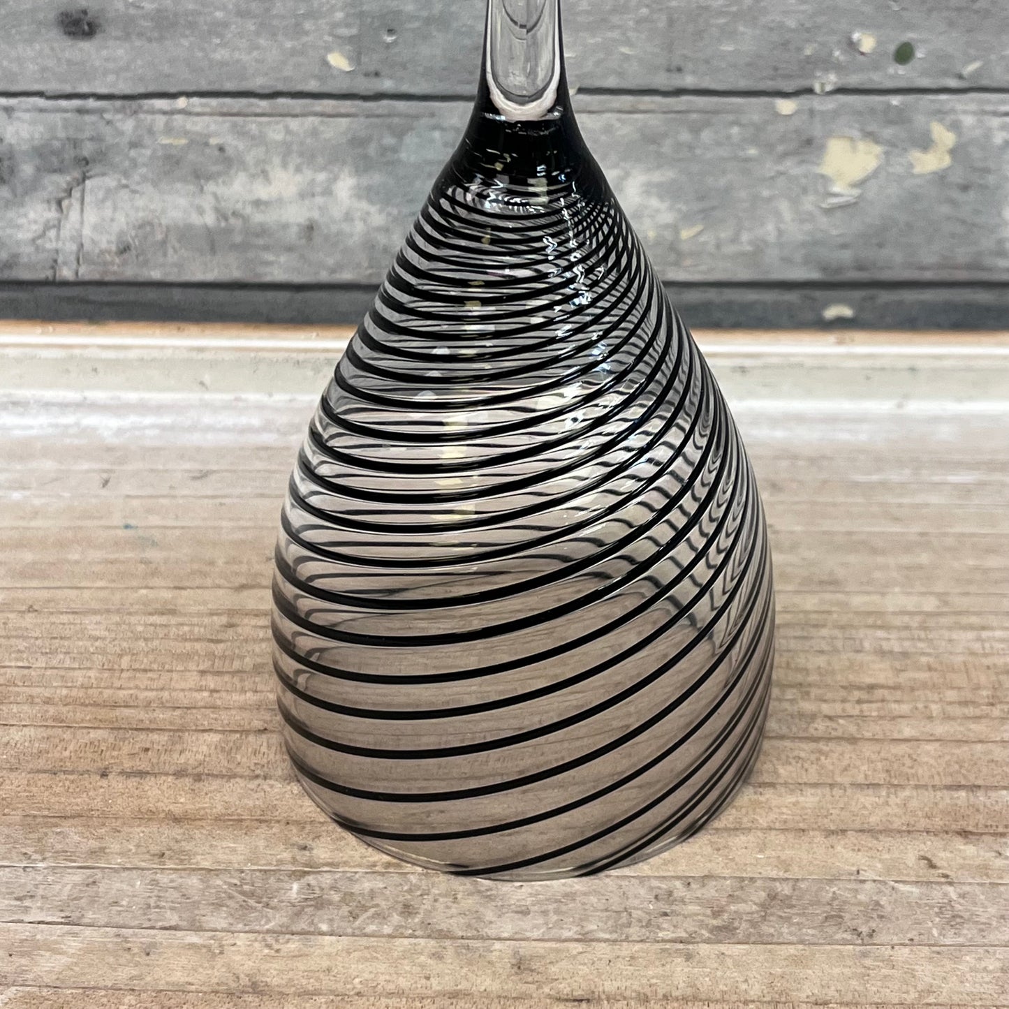 Steven Maslach Hand Blown Wine Glass, Signed 1989