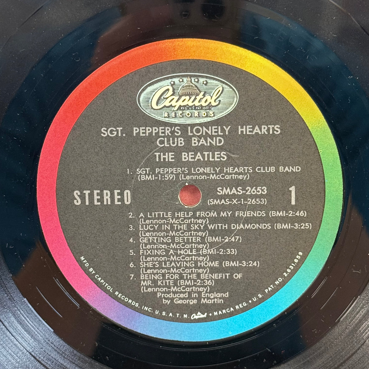 The Beatles Sgt. Pepper’s Vinyl Record, 1967 – Capitol SMAS-2653 First Press