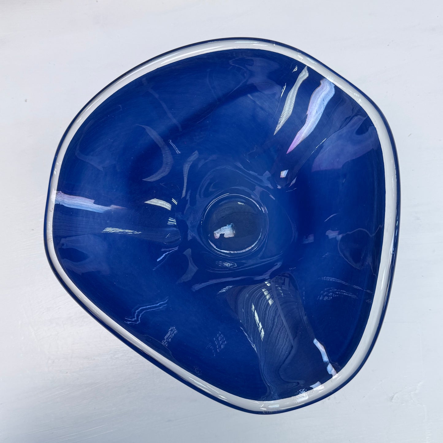 Handblown Art Glass Console Bowl