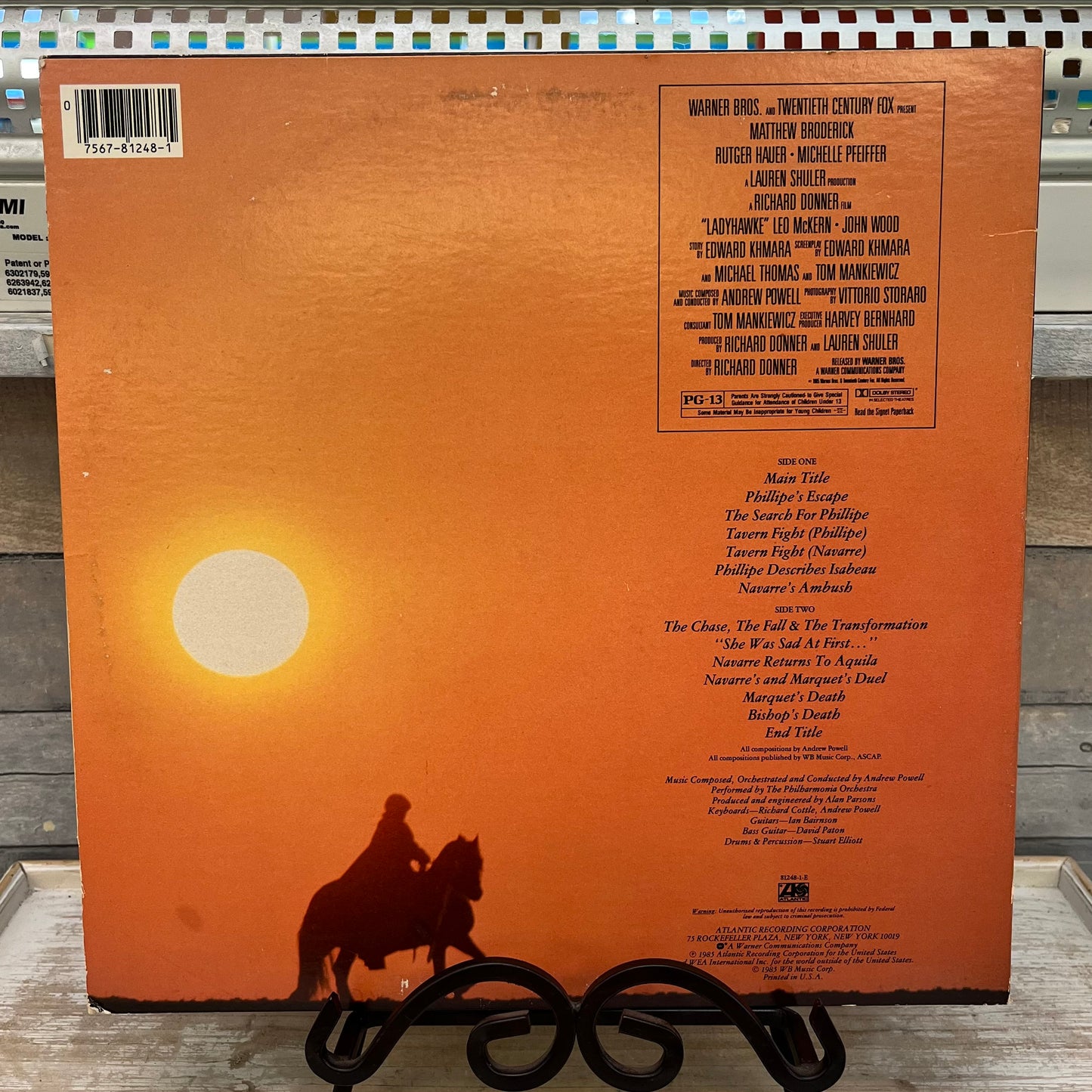 Ladyhawke Motion Picture Soundtrack Vinyl Record, 1985