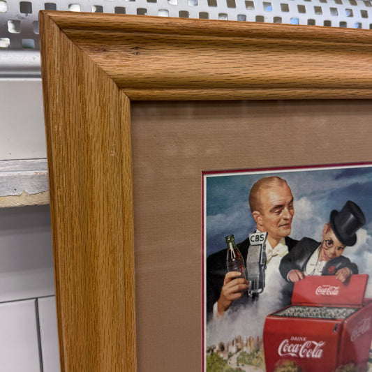 Coca-Cola Original Framed Print Advertisements Set of 2 1950