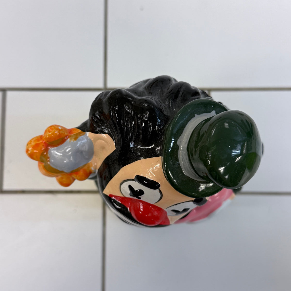 Vintage Ceramic Hobo Clown Savings Coin Bank with Original Box