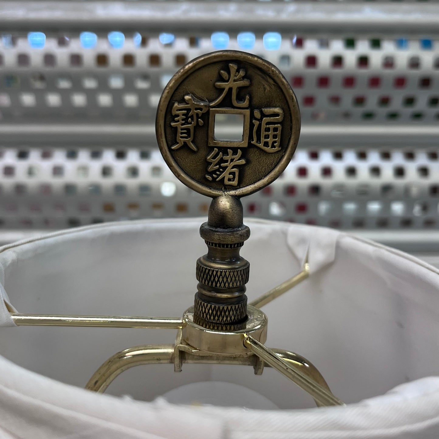 CBK Ltd. Thousand Coin Brass Teapot Lamp, 2001
