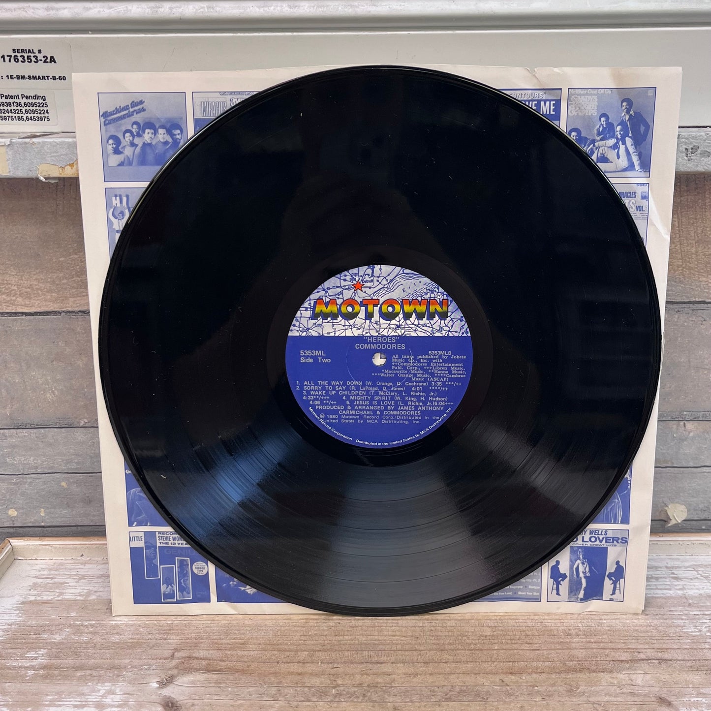 Commodores Heroes Vinyl Record, 1980