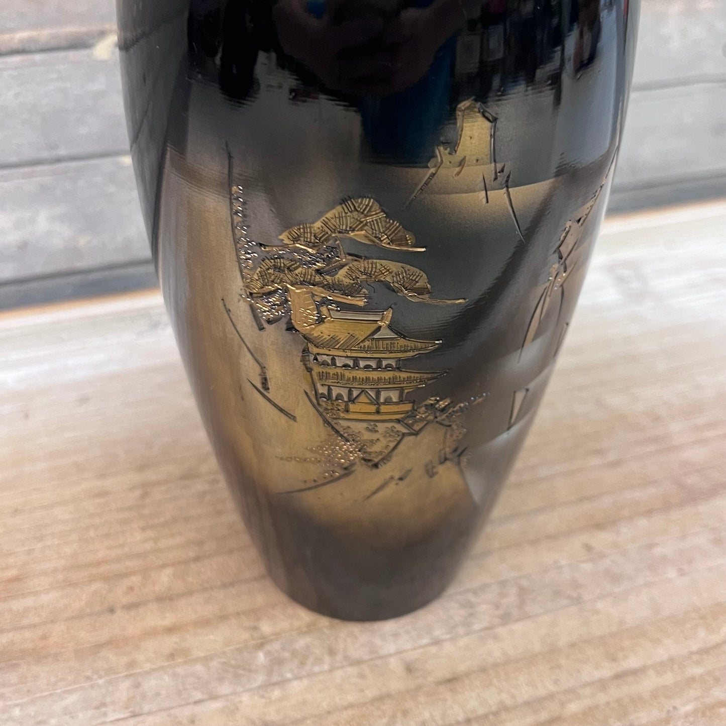 Japanese Chokin Etched Metal Vase Selection