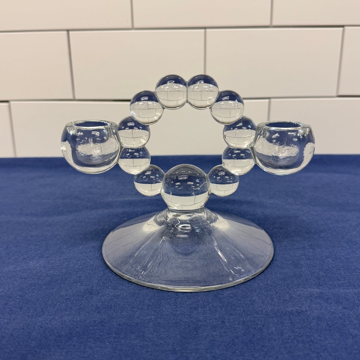Imperial Candlewick Glass Candle Holder