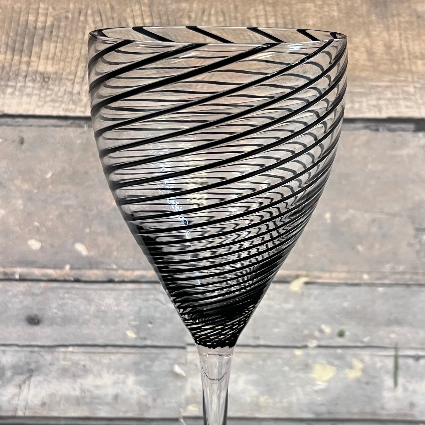 Steven Maslach Hand Blown Wine Glass, Signed 1989