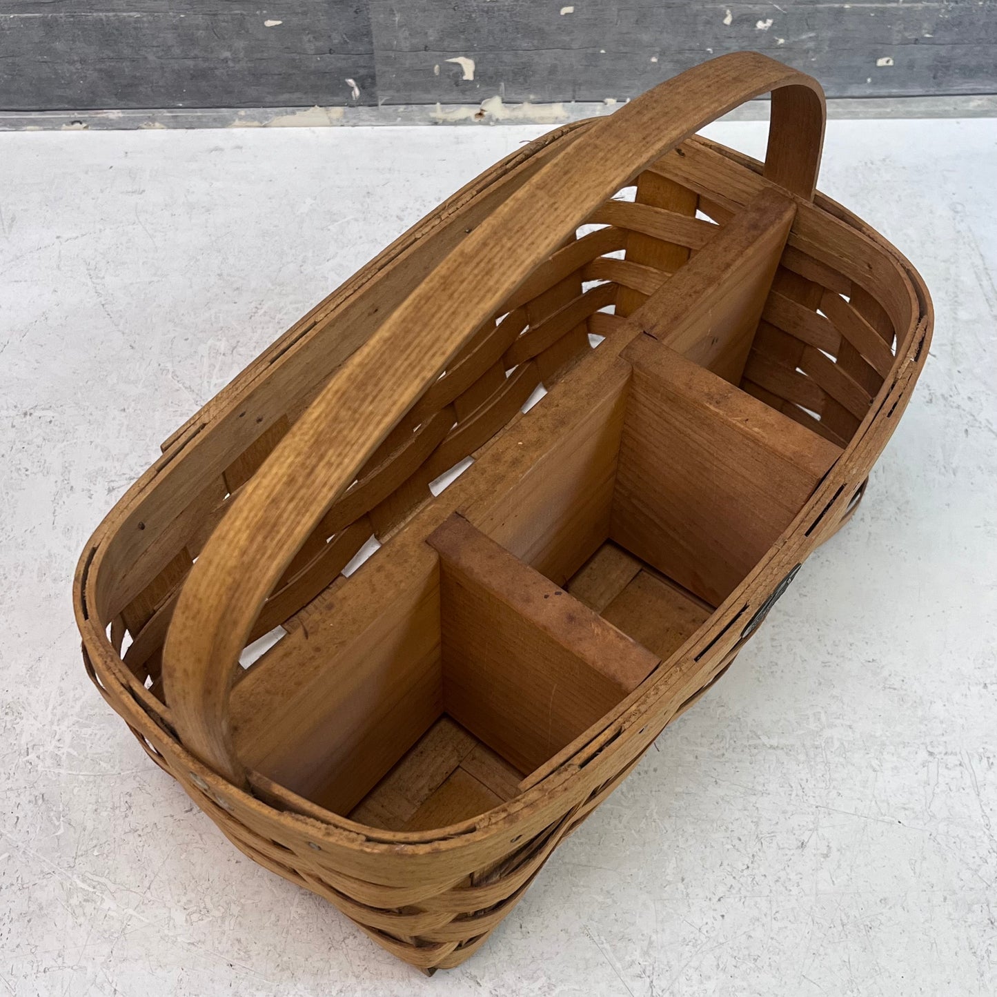 Peterboro Basket Co. Divided Handled Basket