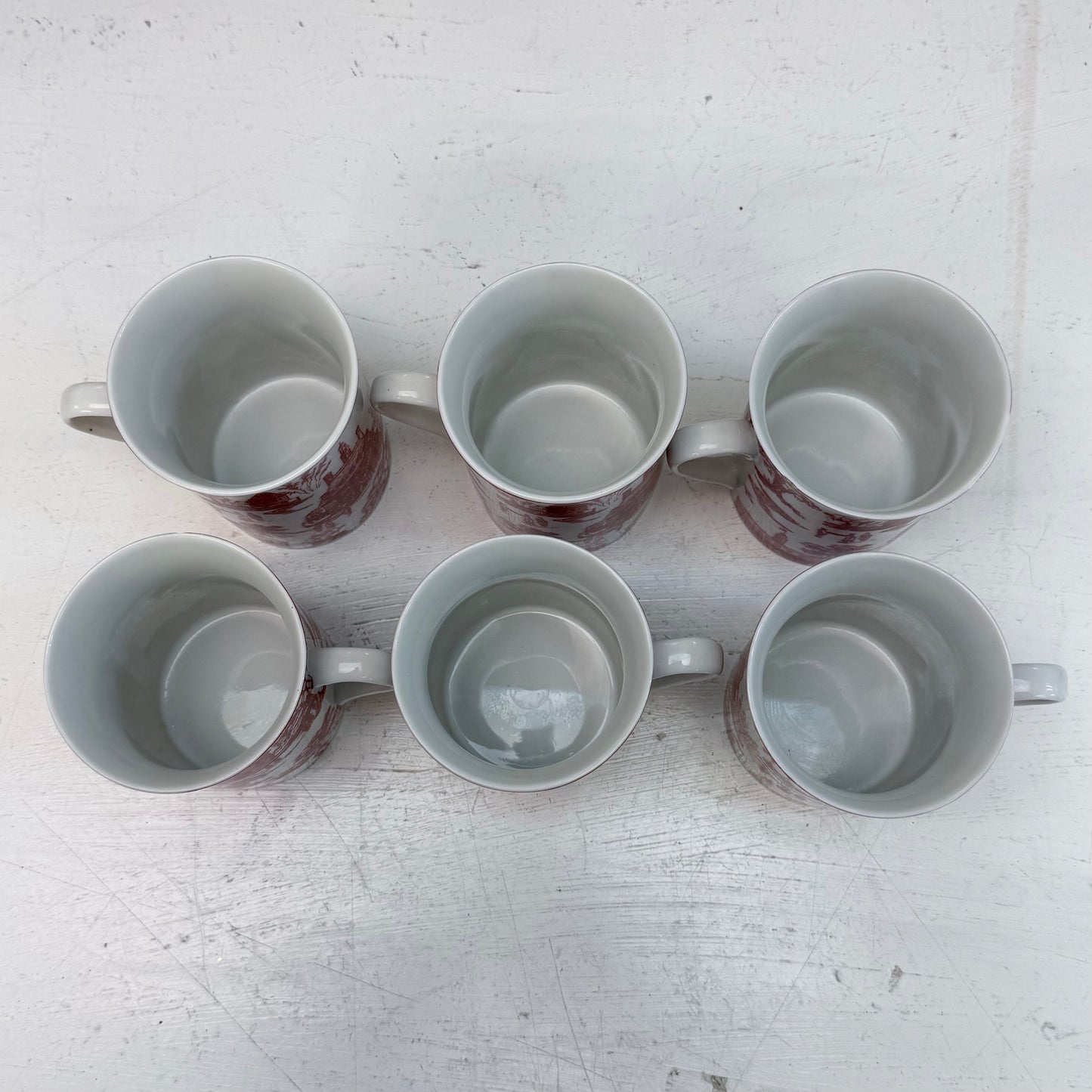 Colonial Williamsburg Townscape Toile Porcelain Mugs, Set of 6