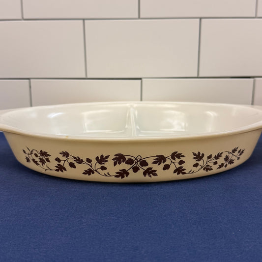 Pyrex Golden Acorn Casserole Dishes Set of 2 Vintage Glass