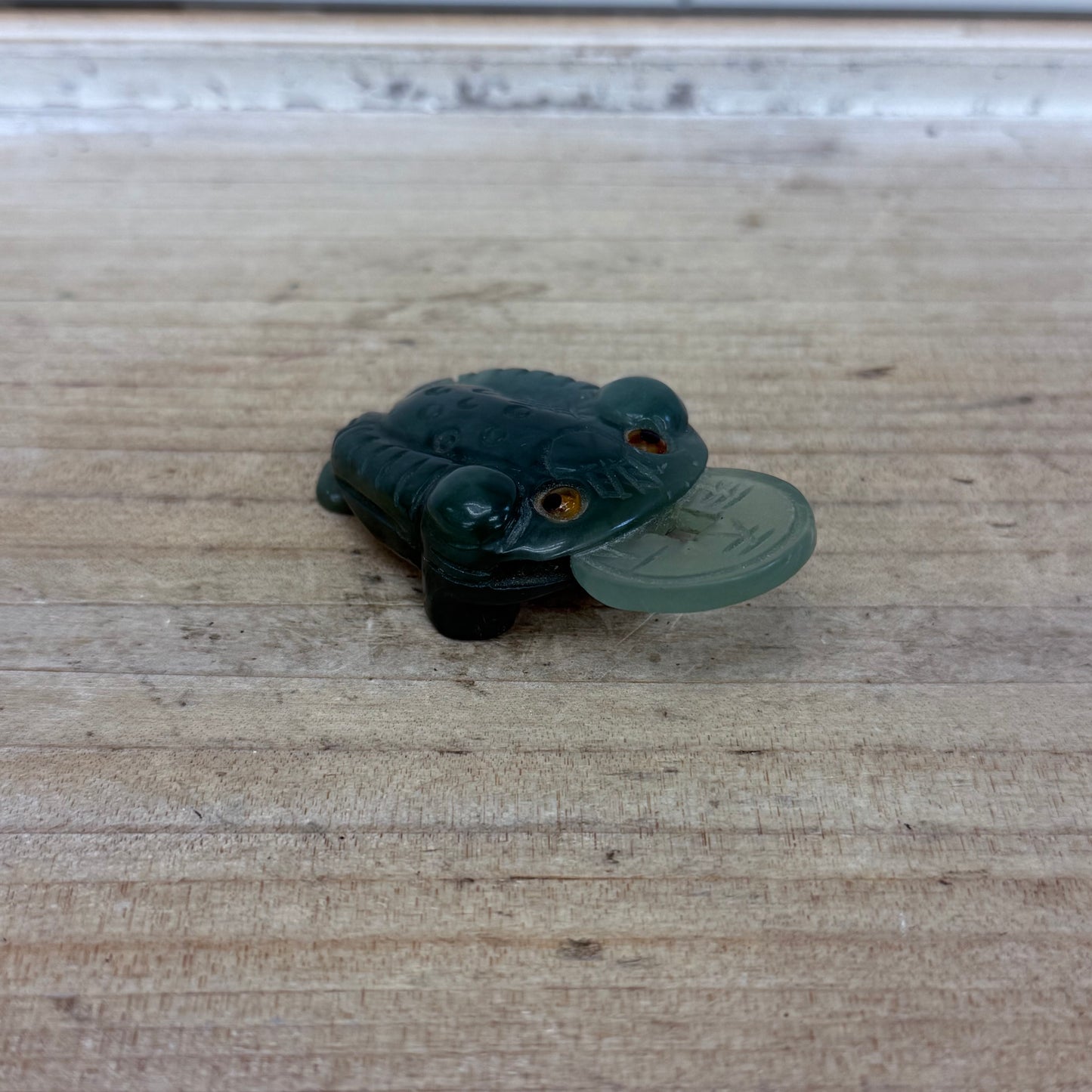 Carved Jade Jin Chan Money Frog Figurine