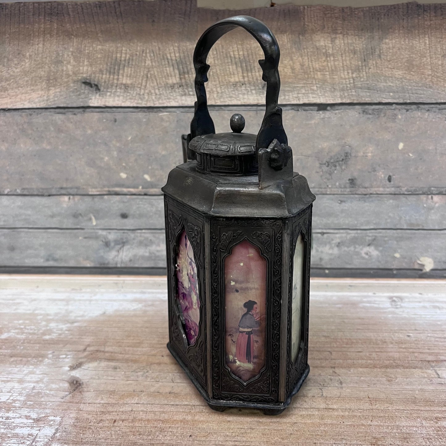 Shantou Cast Iron & Pewter Teapot, Antique