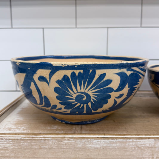 Tonalá Style Mexican Pottery Bowls Set of 2 1960s