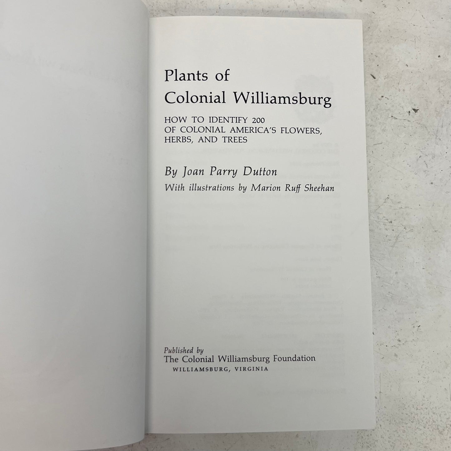 Plants of Colonial Williamsburg, 1994