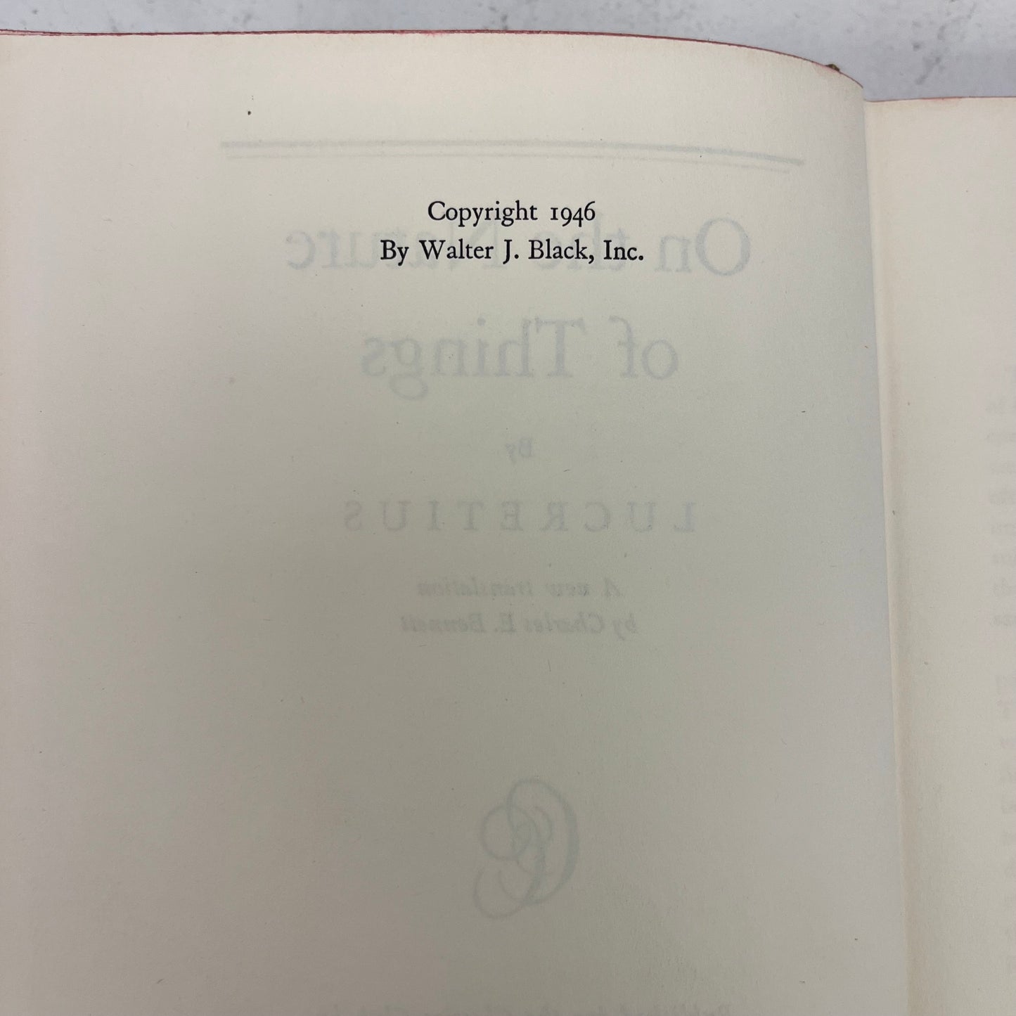 On the Nature of Things by Lucretius Hardback Poetry Book, 1946
