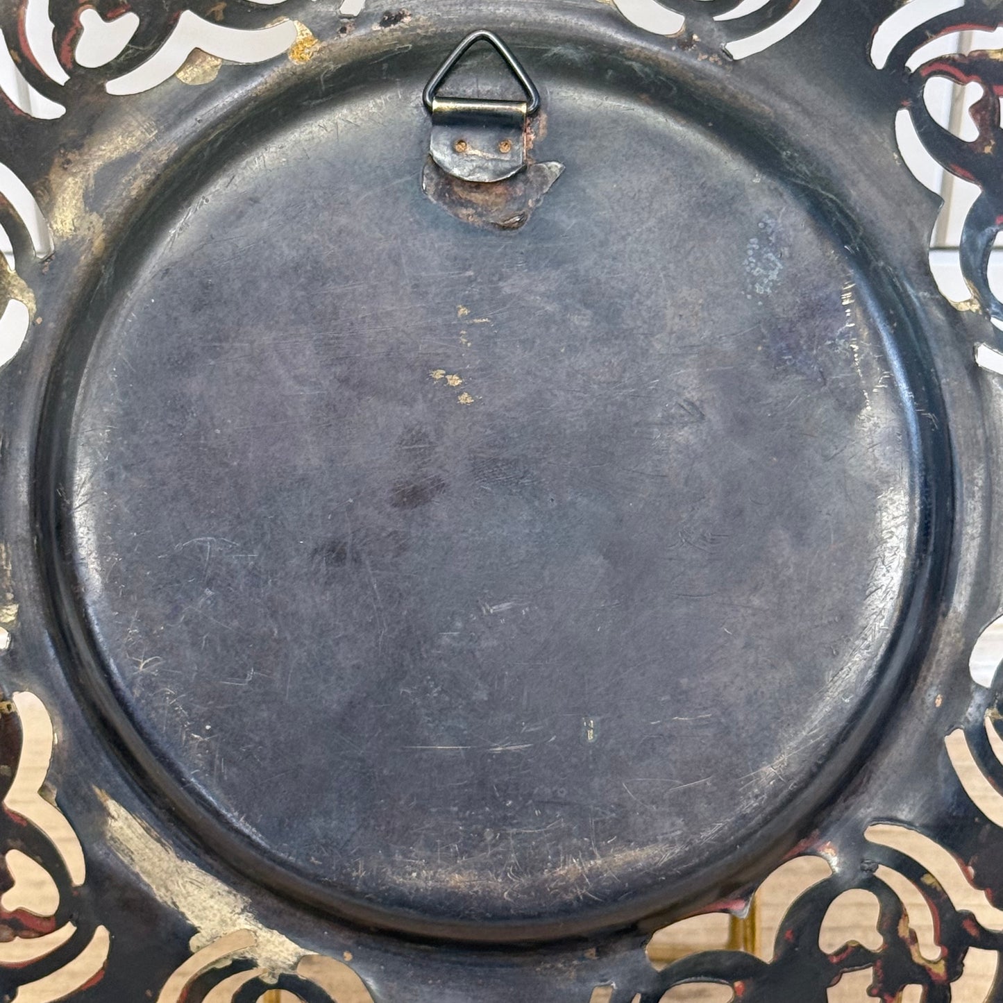 Vintage 1960s Mixed Metal Egyptian Revival Wall Plate 10” Diameter