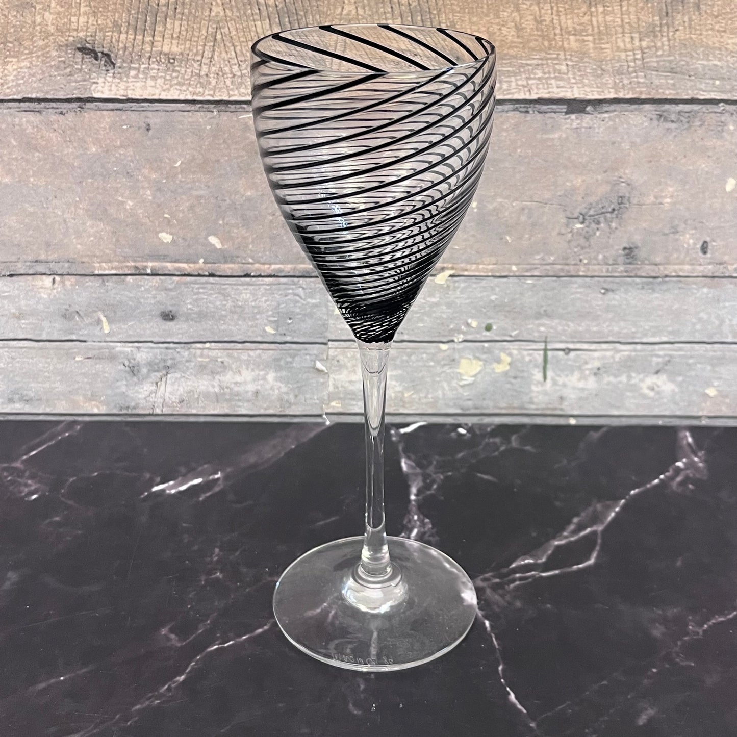 Steven Maslach Hand Blown Wine Glass, Signed 1989