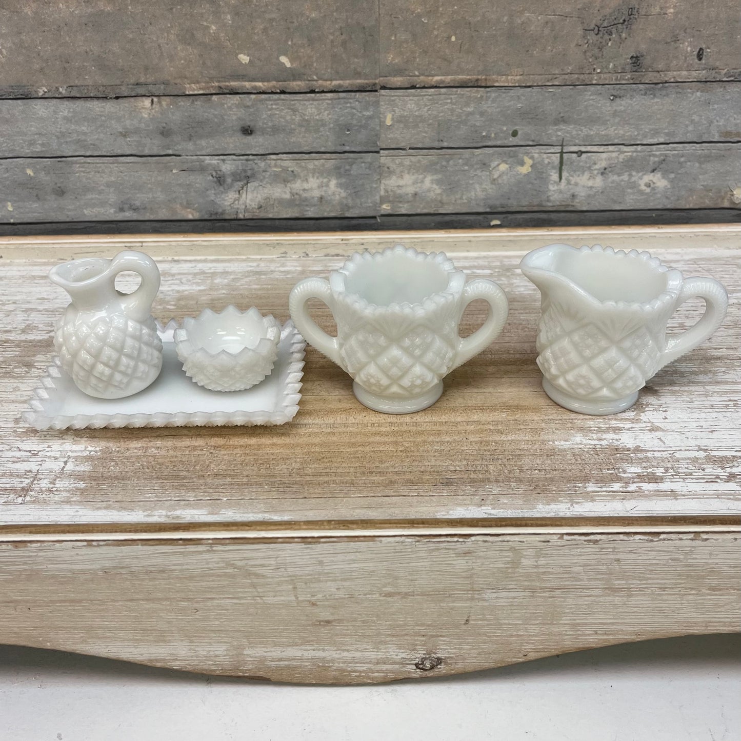 Westmoreland Thumbelina Milk Glass Tableware, Set of 5