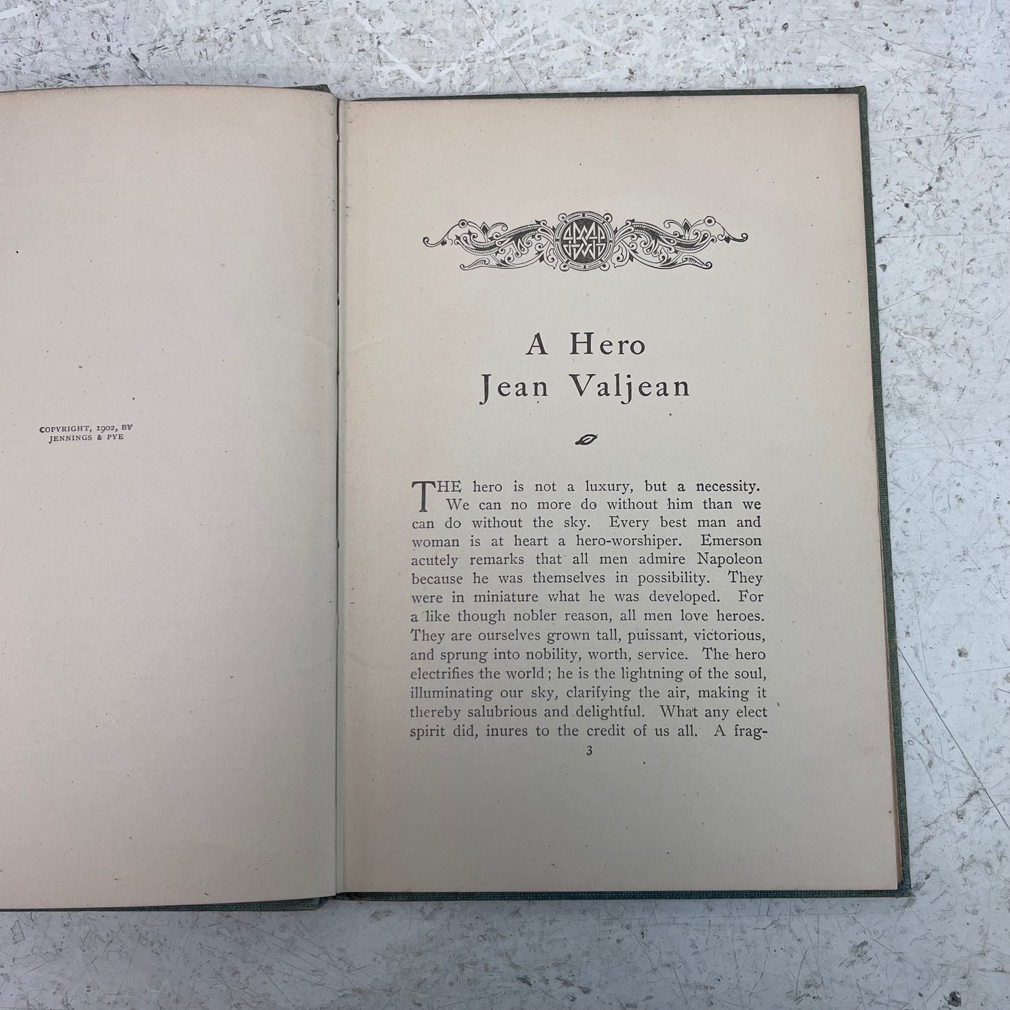 William Quayle A Hero: Jean Valjean Hardback, 1902